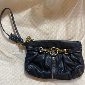 Vintage Black Leather Coach Wristlet